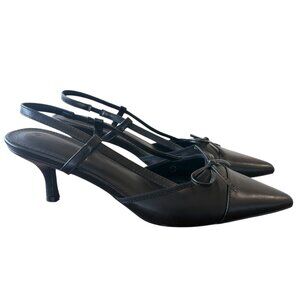Black Slingback Kitten Heels